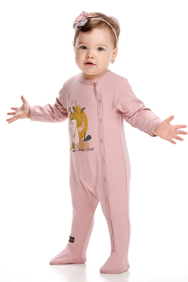 Комбинезон для девочки, розовый, Осенний лес