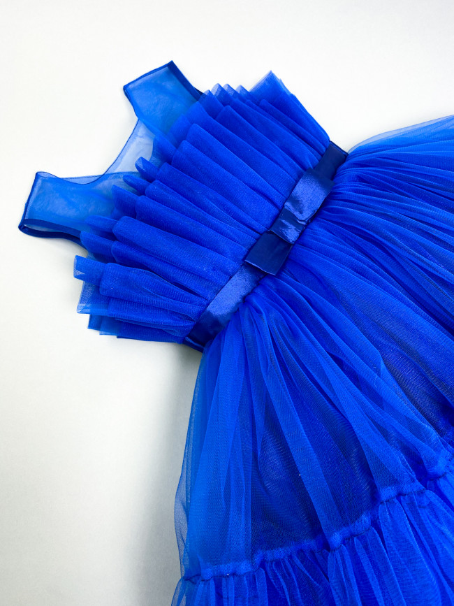 Нарядное детское синее платье, Лилия