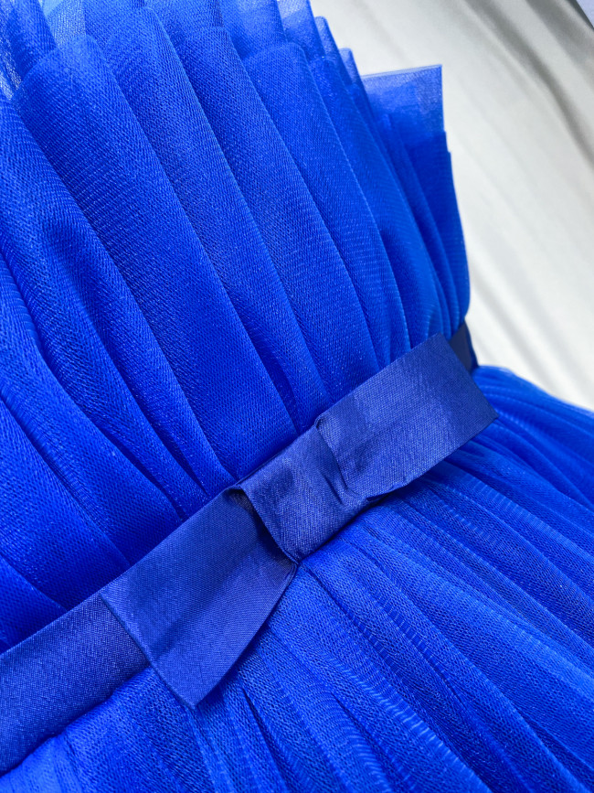 Нарядное детское синее платье, Лилия