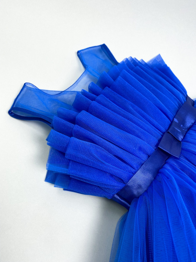 Нарядное детское синее платье, Лилия