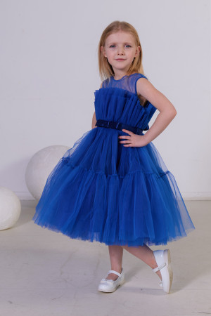 Нарядное детское синее платье, Лилия