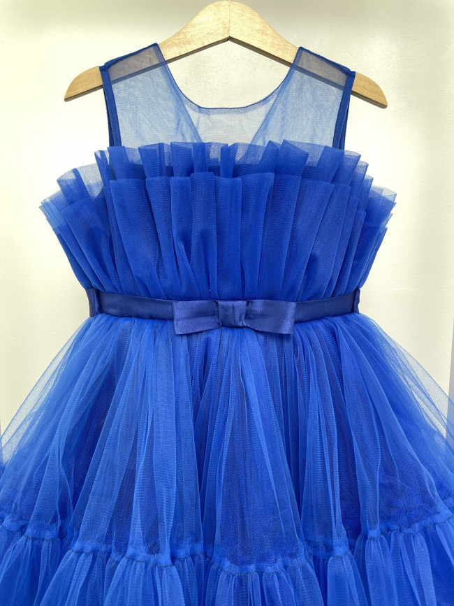 Нарядное детское синее платье, Лилия