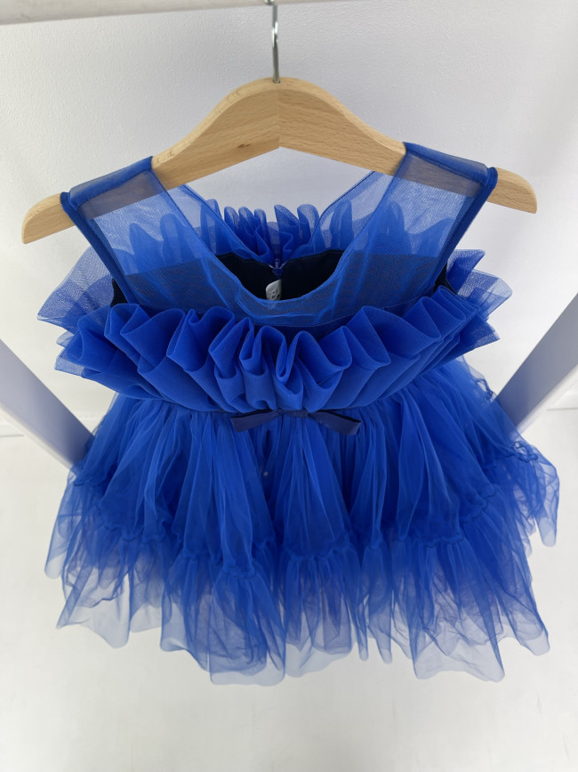 Нарядное детское синее платье, Лилия