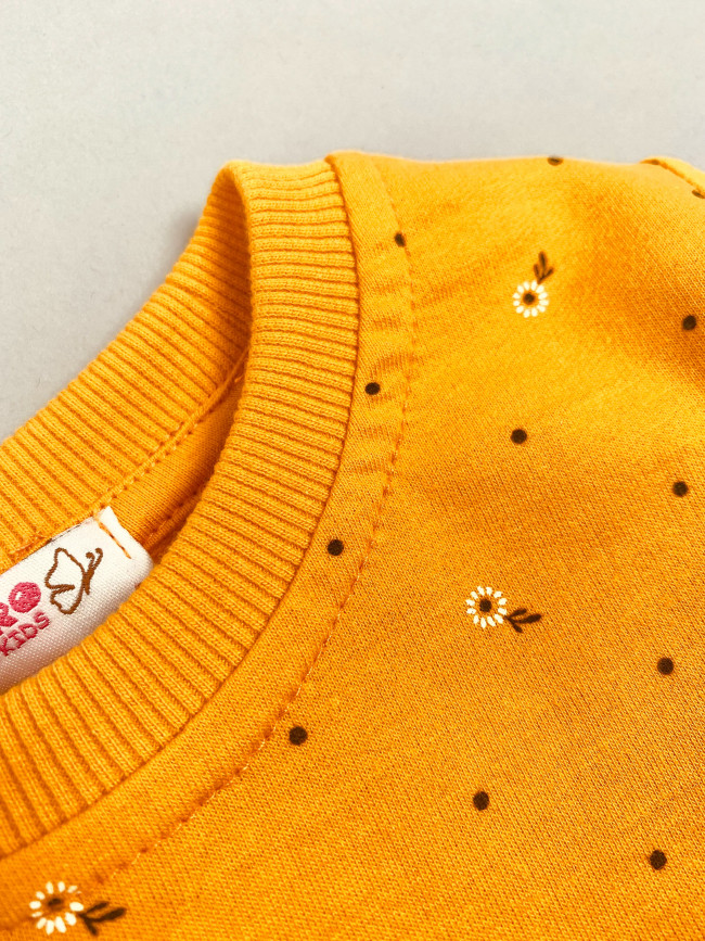 Платье детское с длинным рукавом, морошка, Северные ягоды Платье детское с длинным рукавом, морошка, Северные ягоды