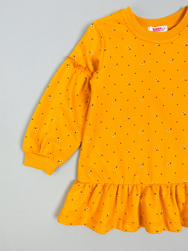 Платье детское с длинным рукавом, морошка, Северные ягоды Платье детское с длинным рукавом, морошка, Северные ягоды