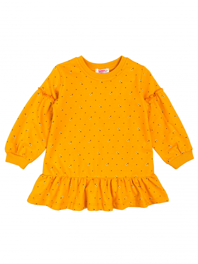 Платье детское с длинным рукавом, морошка, Северные ягоды Платье детское с длинным рукавом, морошка, Северные ягоды