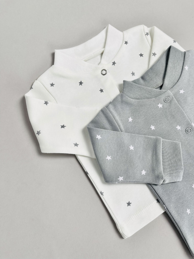 Набор кофточек для малышей, Звездочки, серый