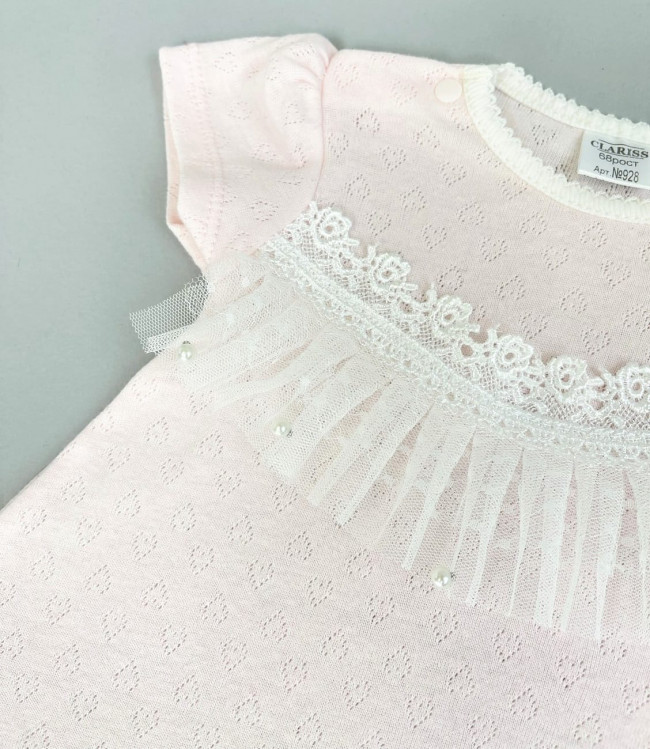 Нарядное розовое платье, Трансферли с розами