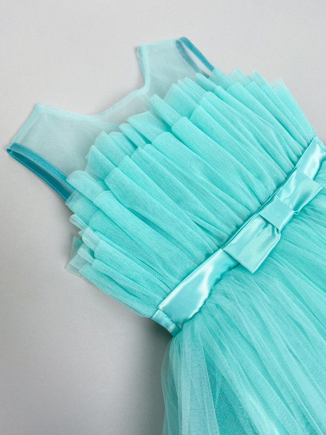 Нарядное детское ментоловое платье, Лилия Нарядное детское ментоловое платье, Лилия