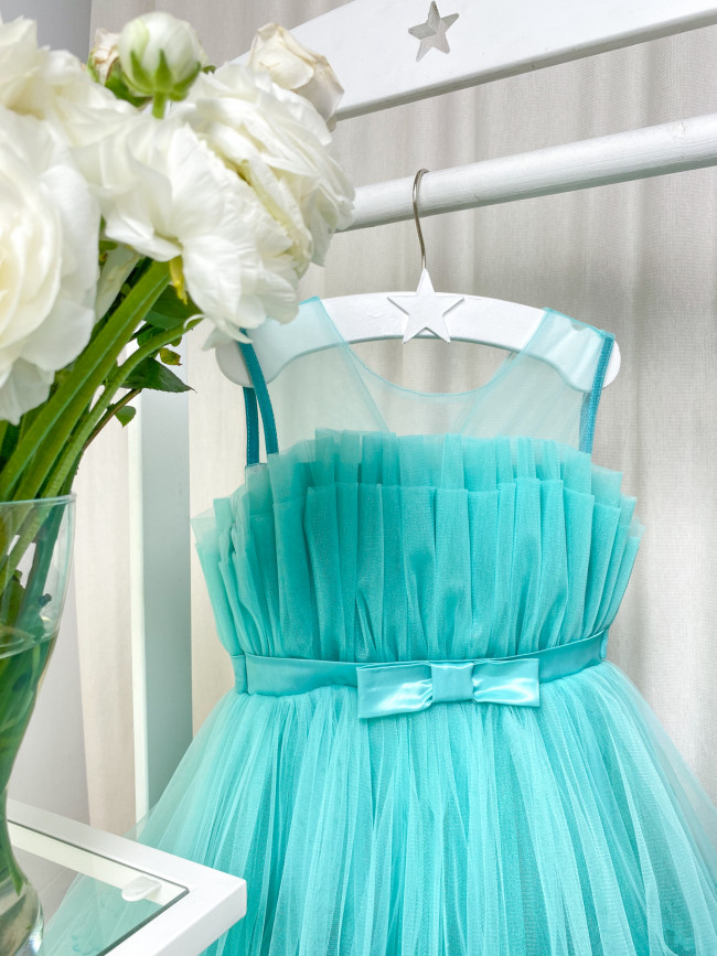 Нарядное детское ментоловое платье, Лилия Нарядное детское ментоловое платье, Лилия