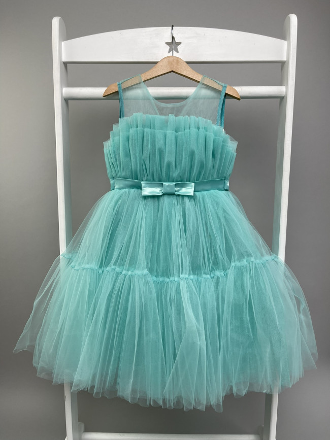 Нарядное детское ментоловое платье, Лилия Нарядное детское ментоловое платье, Лилия