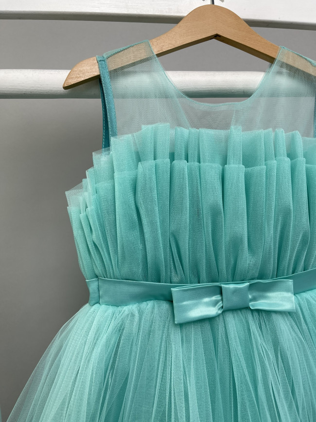 Нарядное детское ментоловое платье, Лилия Нарядное детское ментоловое платье, Лилия