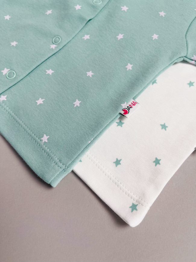 Набор кофточек для малышей, Звездочки, зеленый