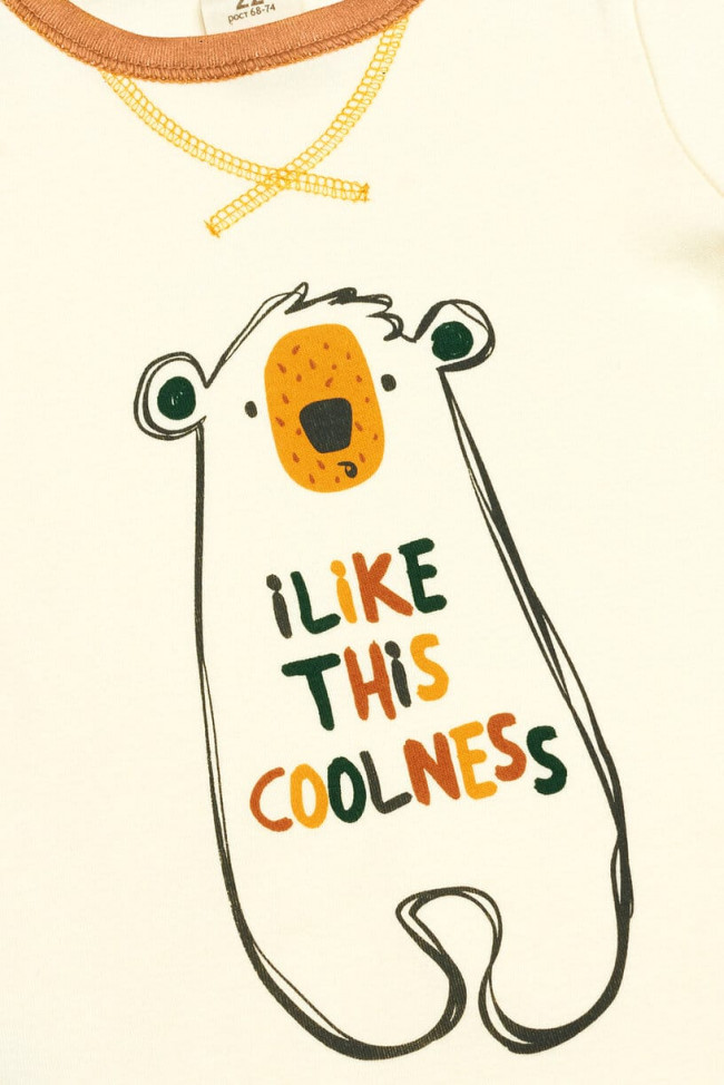 Боди детский, бежевый, Зимние каникулы Боди детский, бежевый, Зимние каникулы