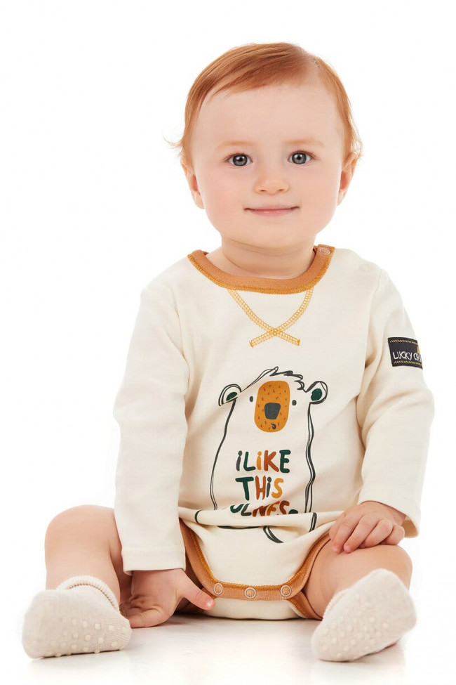 Боди детский, бежевый, Зимние каникулы Боди детский, бежевый, Зимние каникулы