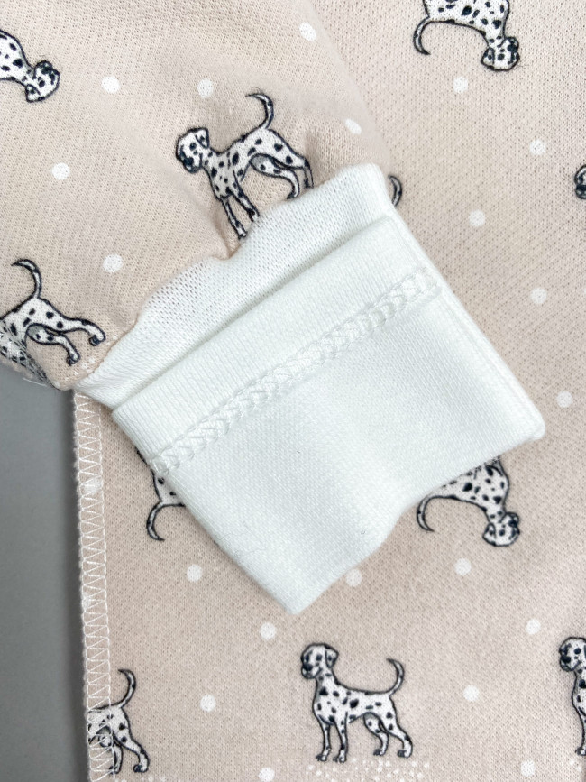 Боди детский фланелевый, какао, Далматинцы