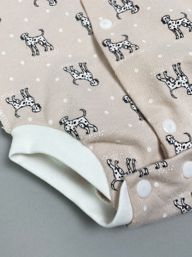 Боди детский фланелевый, какао, Далматинцы