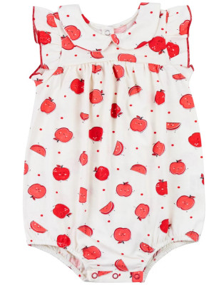 Боди детское с коротким рукавом, Яблочки, красное