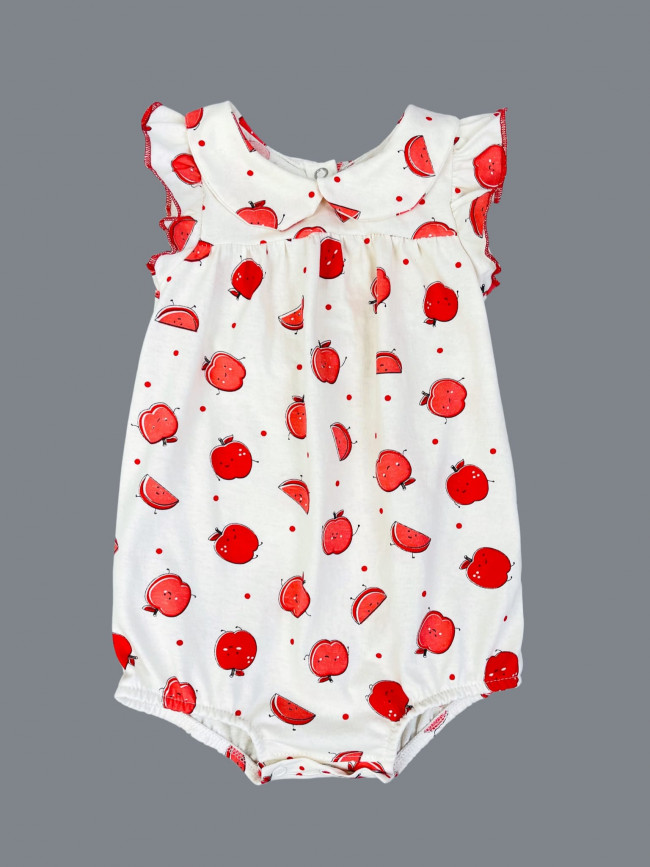 Боди детское с коротким рукавом, Яблочки, красное