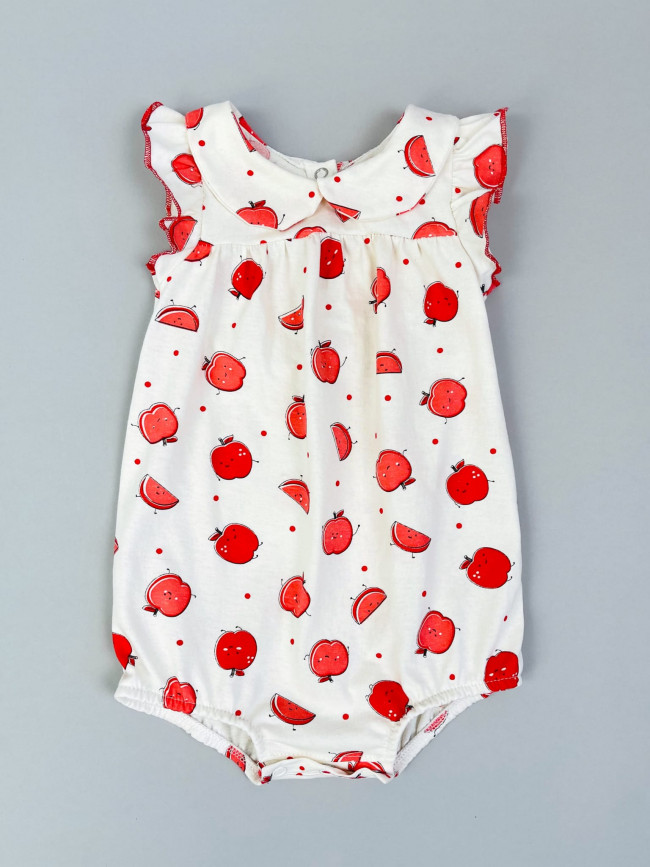 Боди детское с коротким рукавом, Яблочки, красное
