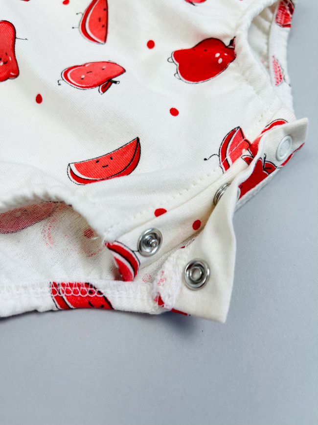 Боди детское с коротким рукавом, Яблочки, красное