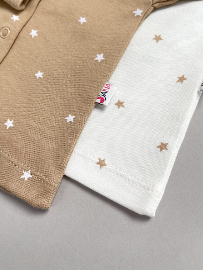 Набор кофточек для малышей, Звездочки, какао