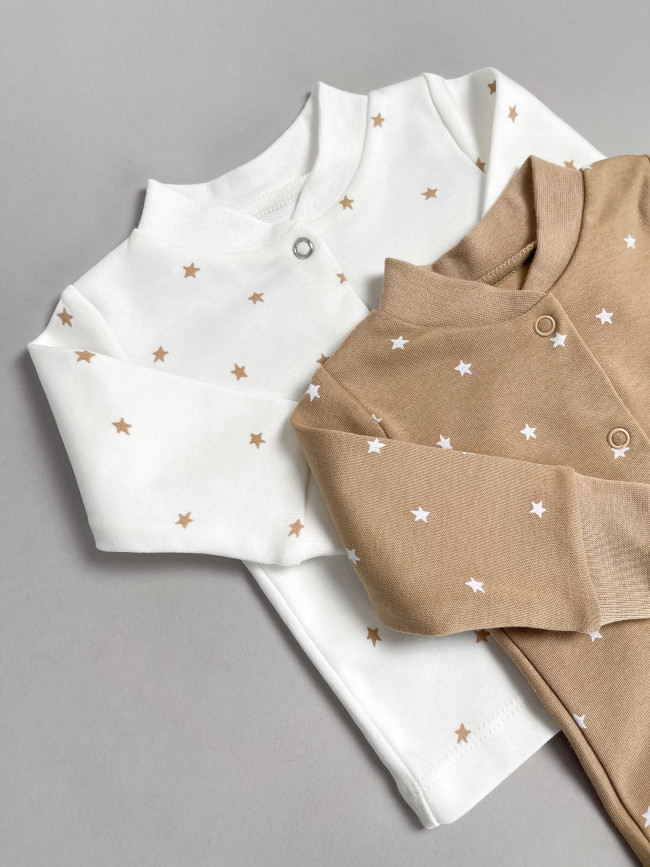 Набор кофточек для малышей, Звездочки, какао