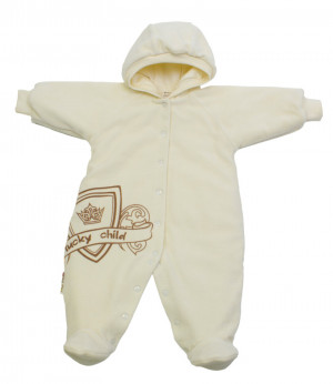 Комбинезон  на синтепоне, экрю, Велюр