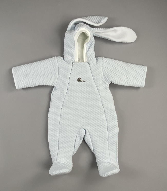 Комбинезон утепленный с ушками, голубой, Зефирка