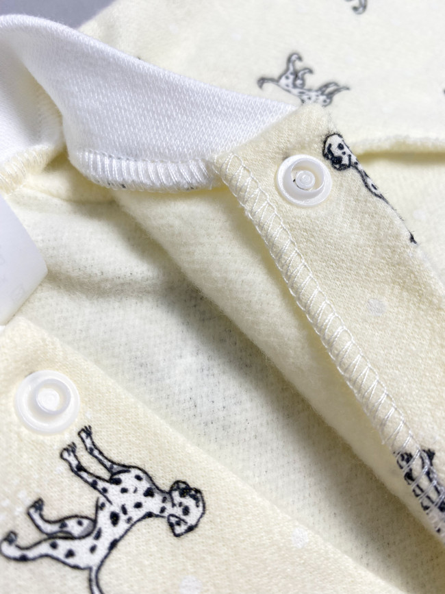 Боди детский фланелевый, желтый, Далматинцы