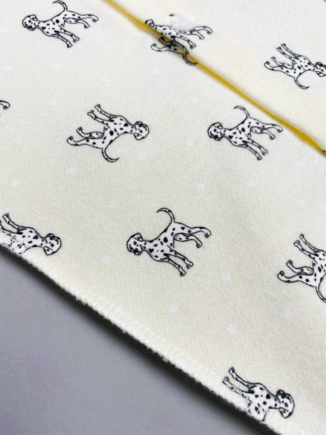 Боди детский фланелевый, желтый, Далматинцы