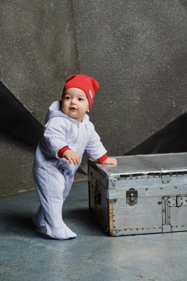 Комбинезон на синтепоне, серый, Больше пространства