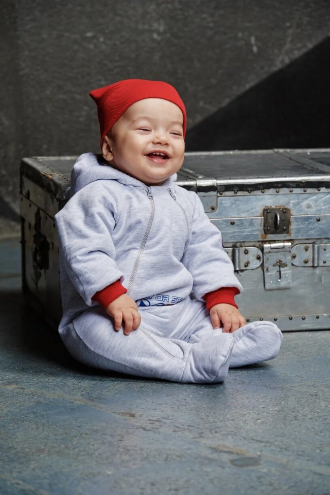 Комбинезон на синтепоне, серый, Больше пространства