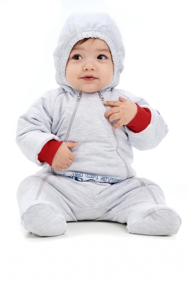 Комбинезон на синтепоне, серый, Больше пространства