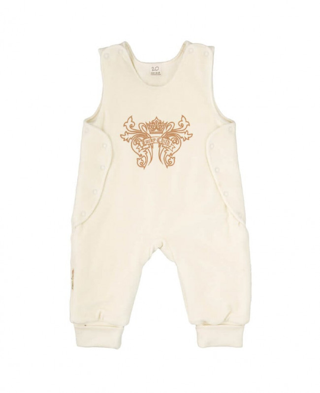 Костюм детский на синтепоне, штанишки и курточка, экрю, Велюр