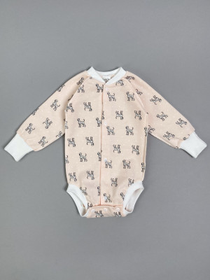 Боди детский фланелевый, розовый, Далматинцы Боди детский фланелевый, розовый, Далматинцы