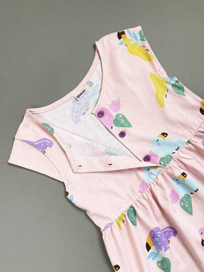 Платье с коротким рукавом Туканы