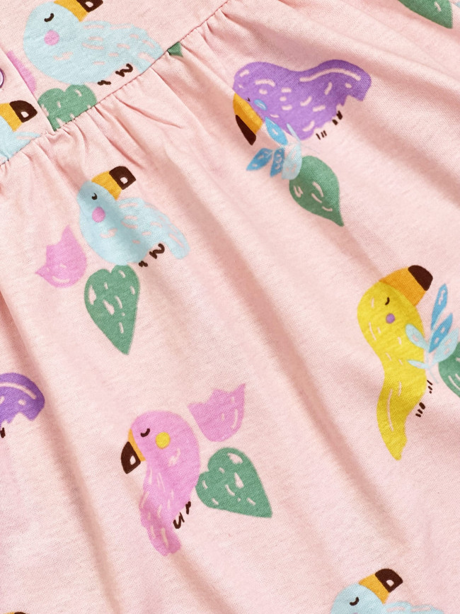 Платье с коротким рукавом Туканы