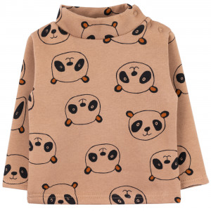 Утепленный детский джемпер, бежевый, Пандочки