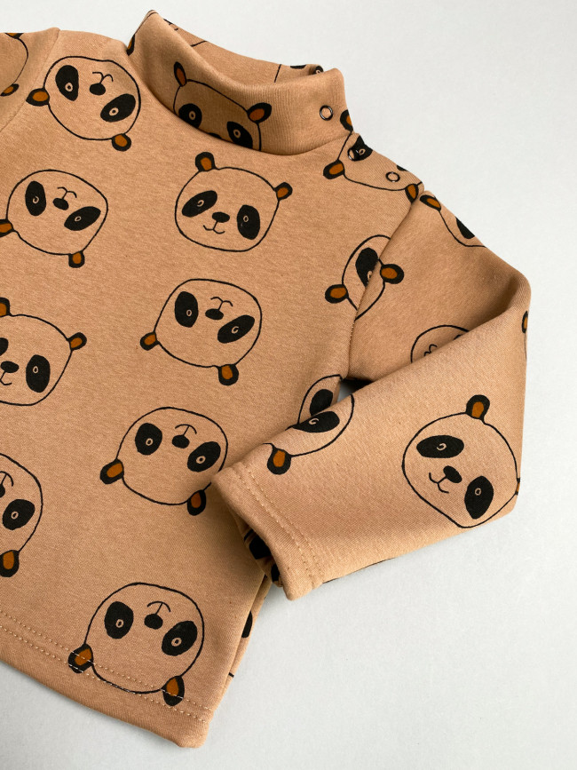 Утепленный детский джемпер, бежевый, Пандочки Утепленный детский джемпер, бежевый, Пандочки