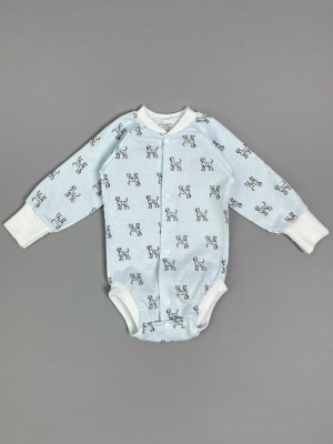 Боди детский фланелевый, голубой, Далматинцы Боди детский фланелевый, голубой, Далматинцы