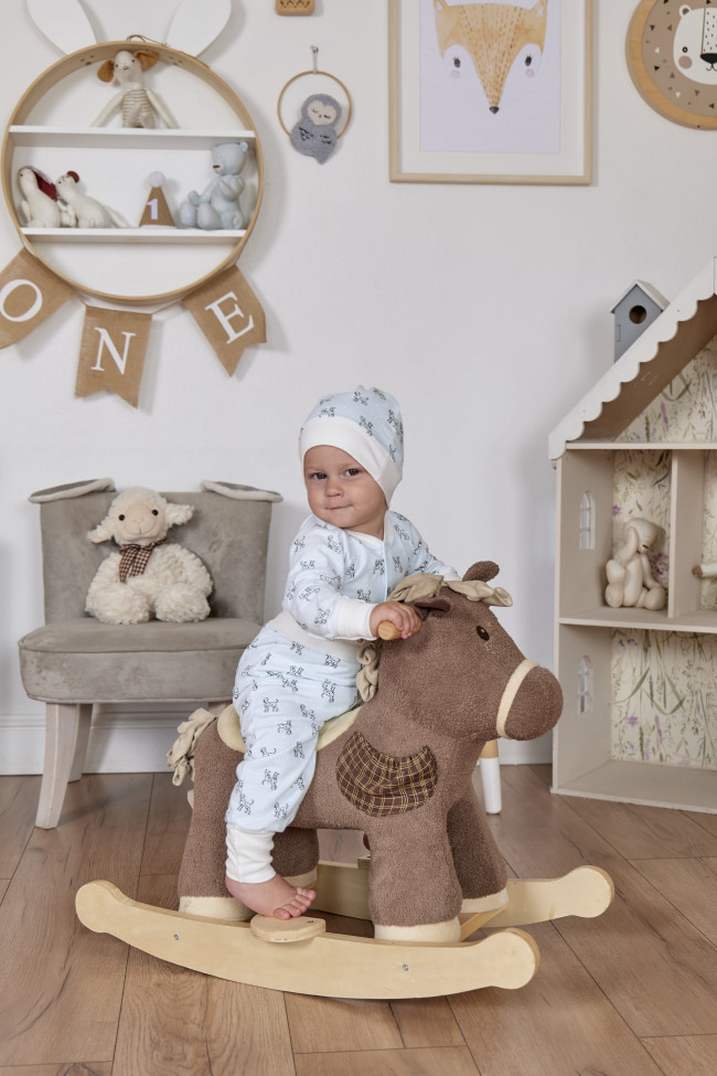 Боди детский фланелевый, голубой, Далматинцы