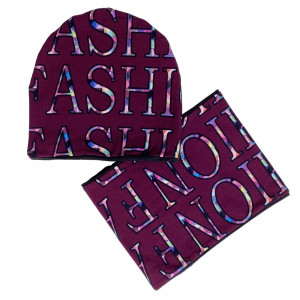 Комплект, шапка и снуд, Буквы