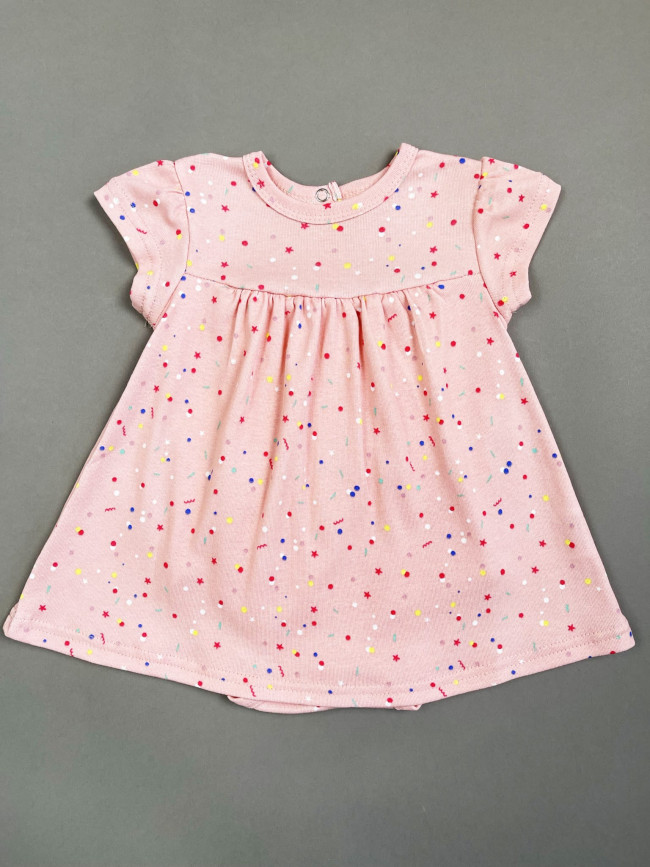 Боди-платье с коротким рукавом, Конфетти