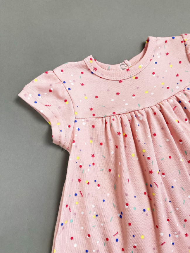 Боди-платье с коротким рукавом, Конфетти