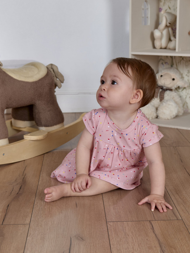 Боди-платье с коротким рукавом, Конфетти