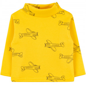 Утепленный детский джемпер, желтый, Самолетики Утепленный детский джемпер, желтый, Самолетики