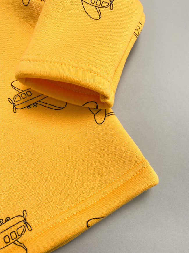 Утепленный детский джемпер, желтый, Самолетики Утепленный детский джемпер, желтый, Самолетики