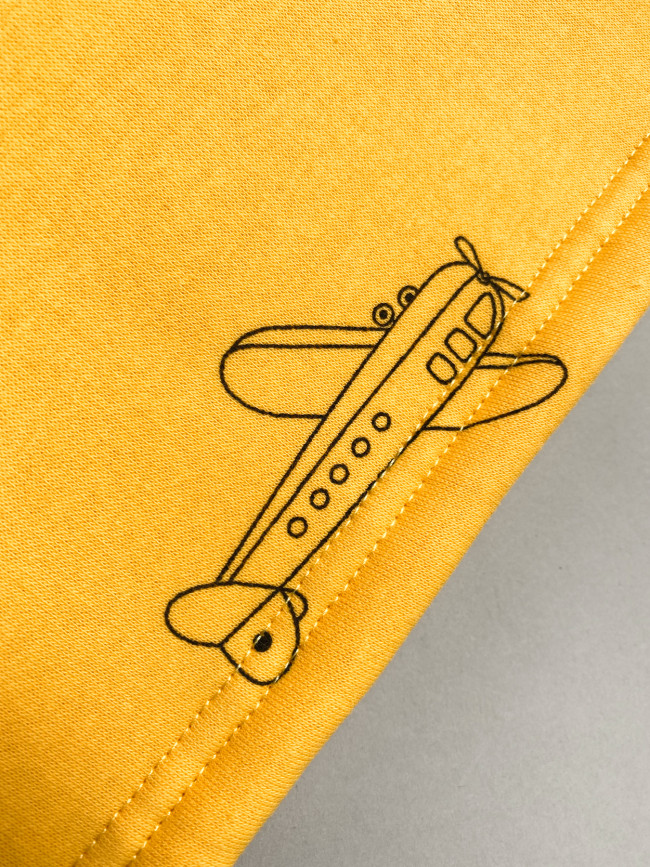 Утепленный детский джемпер, желтый, Самолетики Утепленный детский джемпер, желтый, Самолетики