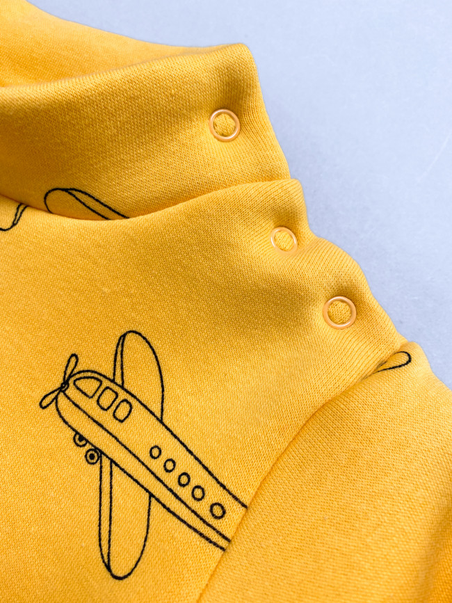 Утепленный детский джемпер, желтый, Самолетики Утепленный детский джемпер, желтый, Самолетики